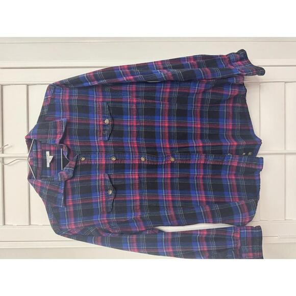Carhartt women's plaid flannel long-sleeve button-up shirt size M - Picture 4 of 5